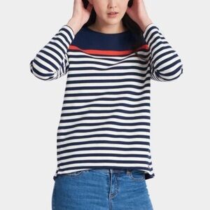 Joules Striped Clemence Printed Crew Neck Sweatshirt